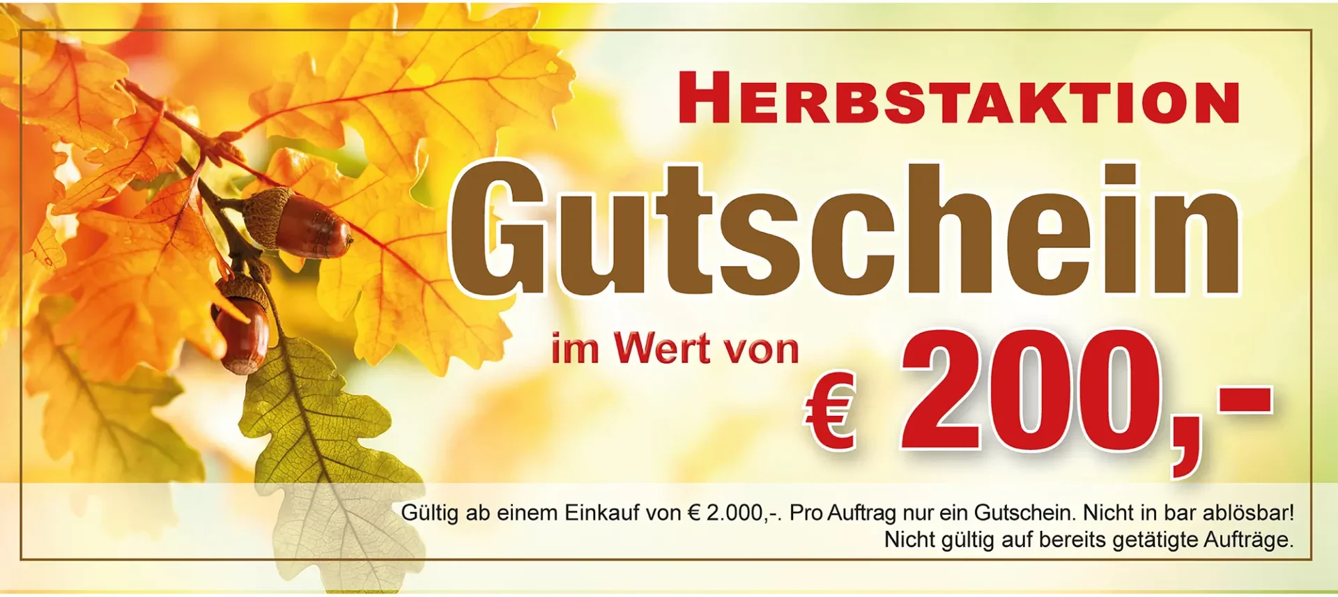 2024 Gutschein 200 euro Herbst